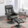 Bradfield Swivel Recliner Chair & Footstool Cinder 