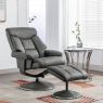 Bradfield Swivel Recliner Chair & Footstool Cinder 