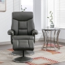 Bradfield Swivel Recliner Chair & Footstool Cinder 