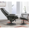 Bradfield Swivel Recliner Chair & Footstool Cinder 