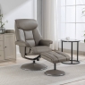 Bradfield Swivel Recliner Chair & Footstool Grey 