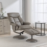 Bradfield Swivel Recliner Chair & Footstool Grey 