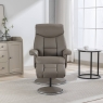 Bradfield Swivel Recliner Chair & Footstool Grey 