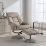 Bradfield Swivel Recliner Chair & Footstool Pebble