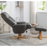 Deben Swivel Chair & Footstool Grey Plush