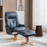 Deben Swivel Chair & Stool Navy Plush