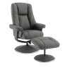 Denby Swivel Recliner Chair & Footstool Cinder Leather