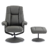 Denby Swivel Recliner Chair & Footstool Cinder Leather