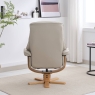 Sven Swivel Recliner & Footstool Mushroom Leather