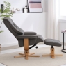 Sven Swivel Recliner & Footstool Cinder Leather