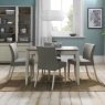 Burnham 80-115cm Extending Table Grey & 4 Upholstered Chairs Titanium