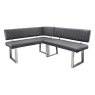 Ariel Corner Bench Set LH Dark Grey PU