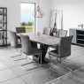 Ariel Extending Dining Table 180-220cm Grey & 4 Contour Chairs Grey