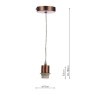 1 Light Aged Copper E27 Suspension With Clear Cable