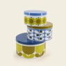 Orla Kiely Set of 3 Nesting Cake Tins in Sunflower/Sky