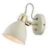 Dar Frederick Wall Light in Gloss Cream and Antique Brass