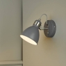 Dar Frederick Wall Light in Dark Grey and Satin Chrome