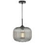 Demarius 1 Light Pendant Black & Smoked Glass