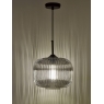 Demarius 1 Light Pendant Black & Smoked Glass