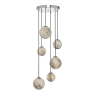 Mikara 6 Light Cluster Pendant Marble Effect Glass & Polished Chrome