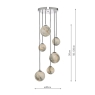 Mikara 6 Light Cluster Pendant Marble Effect Glass & Polished Chrome