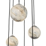 Mikara 6 Light Cluster Pendant Marble Effect Glass & Polished Chrome