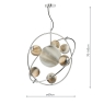 Dar Mikara 7 Light Pendant Polished Chrome Glass