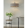 Veyron 6 Light Pendant Polished Nickel Grey Faux Silk Shade