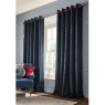 Laura Ashley Barley Embossed Eyelet Headed Curtains Midnight