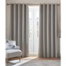Laura Ashley Barley Embossed Eyelet Headed Curtains Steel Grey