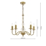 English Heritage Delft 4 Light Shadelier Antique Brass and Ivory With Shade