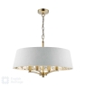 English Heritage Delft 4 Light Shadelier Antique Brass and Ivory With Shade