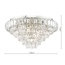 English Heritage Osborne House 7 Light Flush Polished Nickel and Crystal