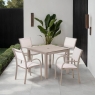 Milan Garden Dining Table & 4 Stacking Chairs