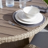 HOLKHAM 110CM TREE-FREE ROUND TABLE WITH 4 ARMCHAIRS - NUTMEG