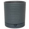 Bespoke Luna Stoneware Planter & Saucer Grey - 15cm