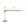 Holt 3m Square Side Parasol with Lights, Granite Base Cover - Sand