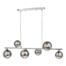 Spiral 6 Light Bar Pendant & Smoked Glass Shades