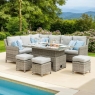 Oakham Grand Corner Dining Set with Ice Bucket, Rising Table & 3 Stools