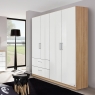 Mansfield 4 Door 2 Drawer Wardrobe Sonoma Oak & High Polish White