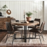 Nicco Round Dining Table & 4 Dante Chairs Dark Brown PU