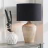 Taika White Wash Textured Wood Table Lamp Base Only