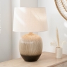 Greta Textured Ceramic Table Lamp Black with Shade