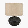Dante Antique Black Mango Wood Table Lamp with Shade