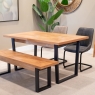 Huxley Extending Dining Table 145-190cm With 2 Huxley Chairs Grey & Taupe With Bench