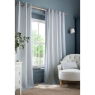 Cornish Chenille Stripe Eyelet Headed Curtain Slate Blue