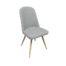 Positano Curved Dining Chair Light Grey PU
