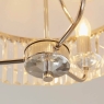 Round Bright Nickel Cut Glass Flush Ceiling Light