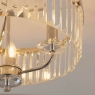 Round Bright Nickel Cut Glass Flush Ceiling Light