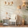 flow Floor Lamp Aged Brass With Raffia Shade